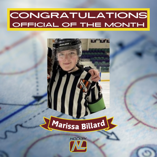Congratulations to Marissa Billard – Female January Official of the Month!
