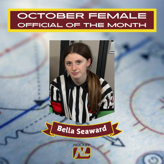 Congratulations to Bella Seaward – Female October Official of the Month!