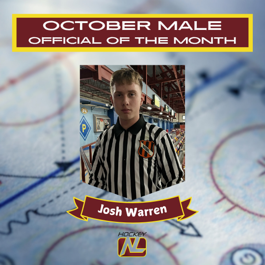 Congratulations to Josh Warren – Male October Official of the Month!