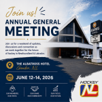 Hockey NL AGM Scheduled for June 12–14