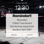 Tournament sanctioning deadline reminder!
