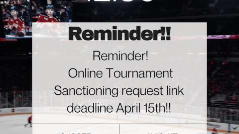 Tournament sanctioning deadline reminder!