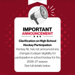 Important Notice Regarding High School Hockey Participation