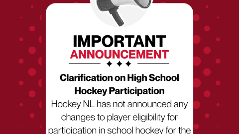 Important Notice Regarding High School Hockey Participation