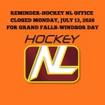 Hockey NL Office Closed July 13