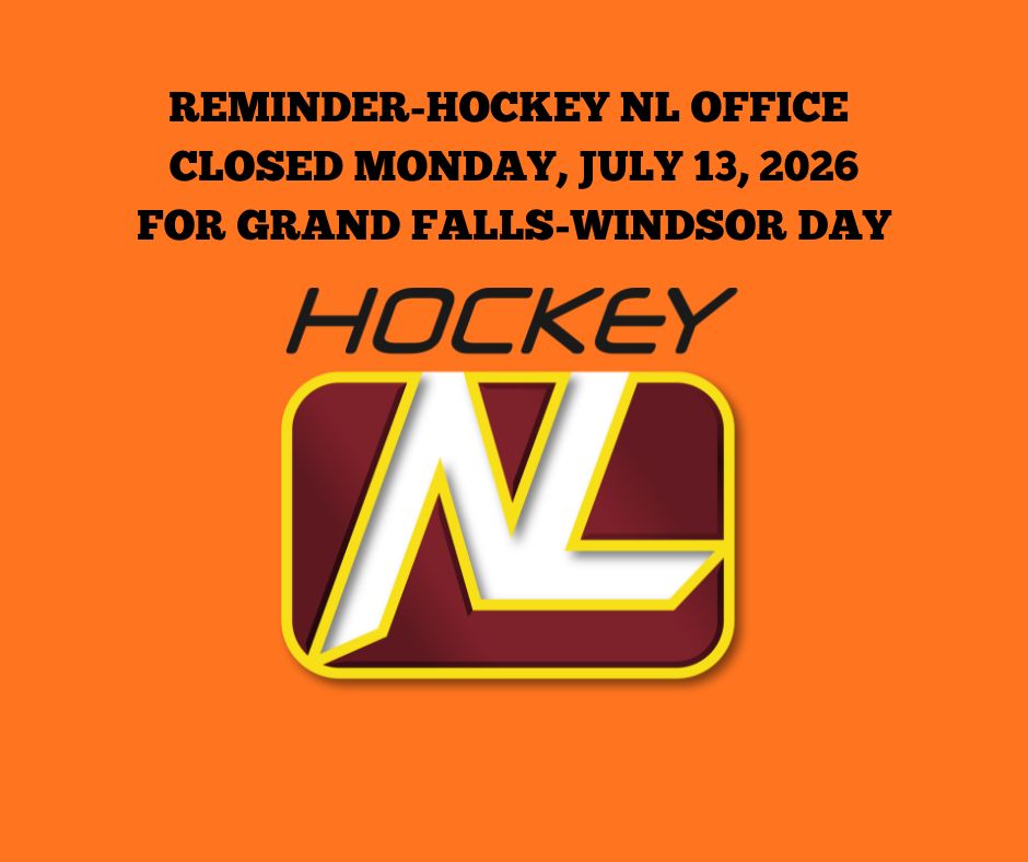 Hockey NL Office Closed July 13